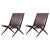 Brown Set of Brown Stained Oak and Brown Leather Saxe Chairs by Lassen For Sale - Image 8 of 8