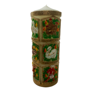 Vintage Mid-Century "Twelve Days of Christmas" Relief Master Pillar Candle
