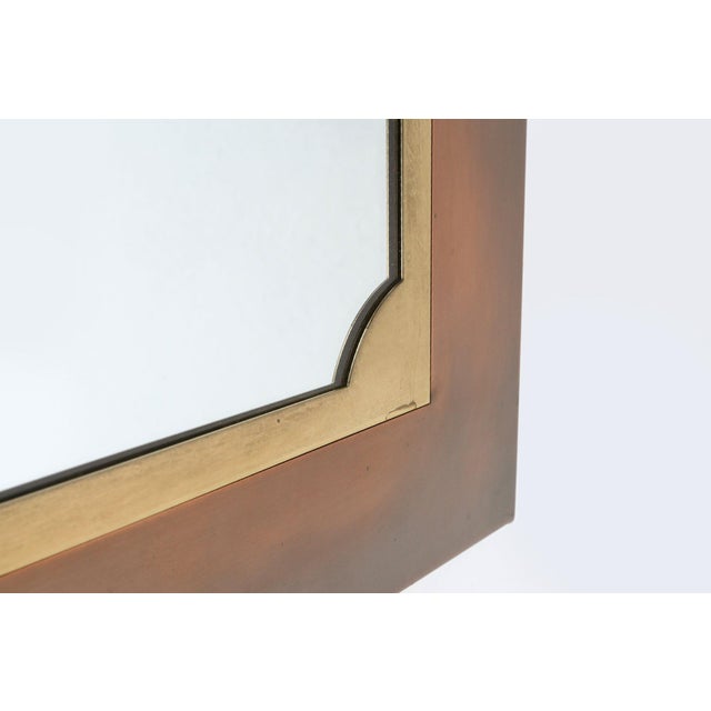 Gold Graphical Mirror from Belgo Chrome, Belgium, 1980s For Sale - Image 8 of 11