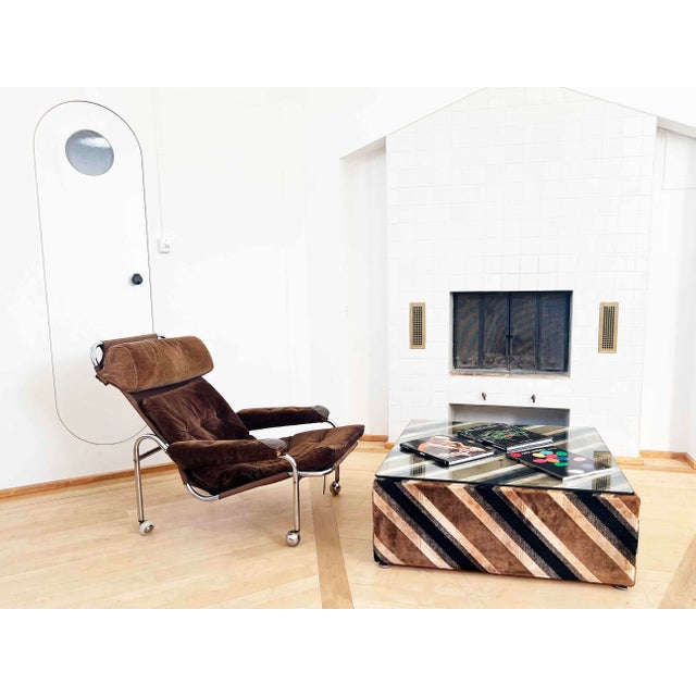 Alberto Rosselli Geometric Coffee Cocktail Table Velvet Saporiti Italy 1970s For Sale - Image 9 of 10