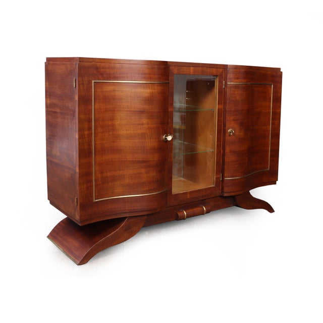Art Deco Walnut Sideboard with Glazed Display Cabinet, 1930 For Sale - Image 18 of 18