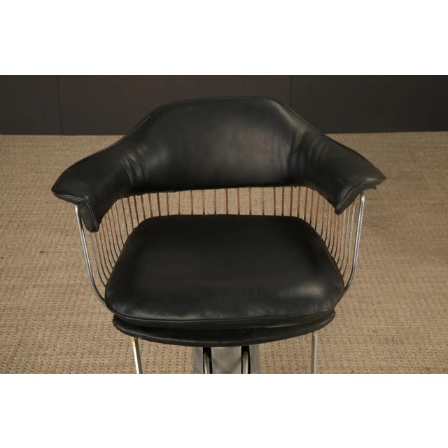 Mid-Century Modern Warren Platner Style Salon Barstool Chair on Hydraulic Base With Casters, 1960s For Sale - Image 3 of 17