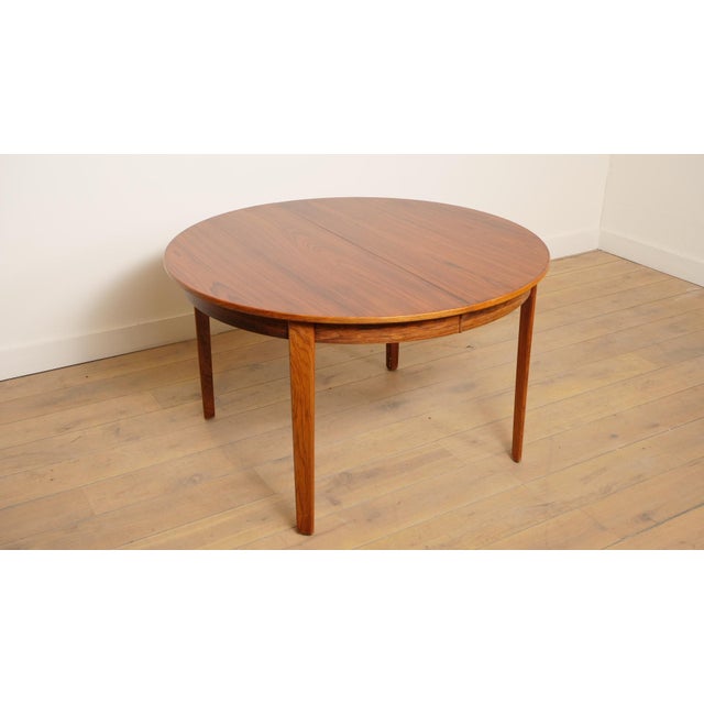 Brown Vintage Extendable Rosewood Dining Table, 1960s For Sale - Image 8 of 14