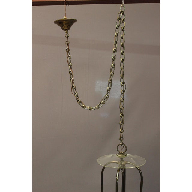 20th Century Six-Light Brass Lantern, 1950s For Sale - Image 13 of 14