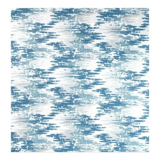 1.93 Yards Kravet Jeffrey Alan Marks Water & Stain Resistant Whitecap River Blue Grey White Abstract Upholstery Drapery Fabric For Sale