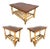 1950s Restored Child Size Floating "Ladder" Rattan Coffee & Side Table Set of 3 For Sale