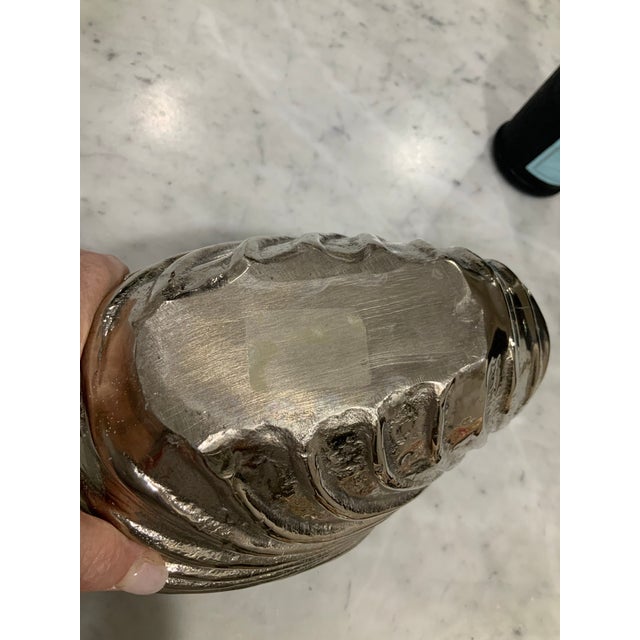 Sculptural Nautilus Shell Wine Cooler / Holder in Nickel-Plated Aluminum - Palm Beach Regency, Coastal, Beach House Must Have - See Pics! For Sale - Image 11 of 11