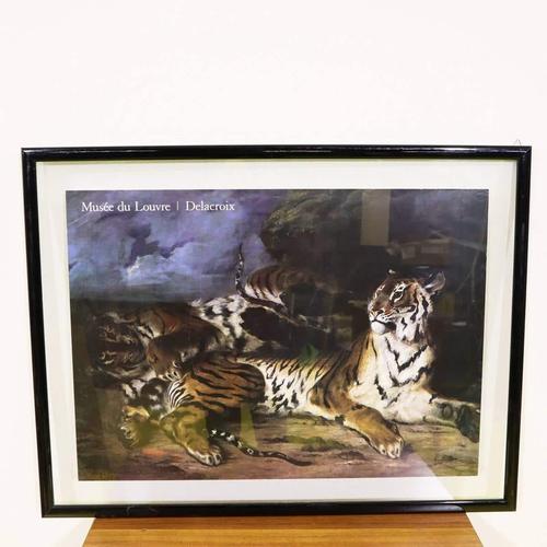 Poster with Tigers in Black Frame from Musàe Du Louvre For Sale - Image 11 of 11