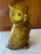Stunning Yellow Ceramic Owl Pottery. Look at the details - the eyes, the beak. signed "Ostie" A.P.O.M.A.