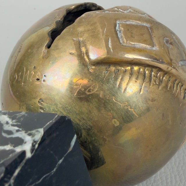 After Guido Armeni, Abstract Sphere, 20th Century, Bronze on Marble Base For Sale - Image 10 of 13