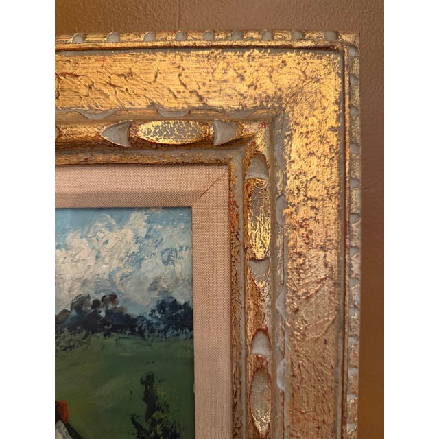 Vintage D. Snyder Dual-Signed Impasto Landscape Painting in Ornate Gallery Frame For Sale - Image 9 of 16