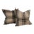 19thc Plaid Homespun Linen Pillows, Pair For Sale