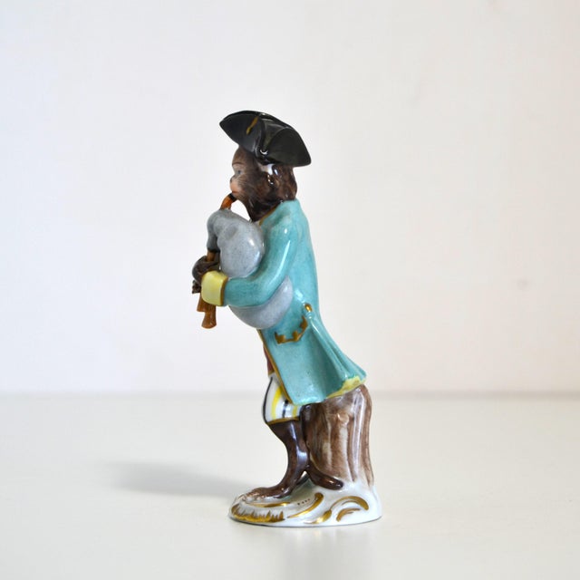 Porcelain Figurine from the Series Monkey Band from Volkstedt Manufactory, Germany, 1940s For Sale - Image 4 of 9