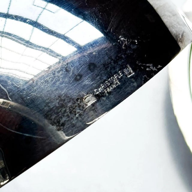 1980s 1980s Christofle Silver-Plated Cloche with Tray: French Crystal Dome Serveware For Sale - Image 5 of 5