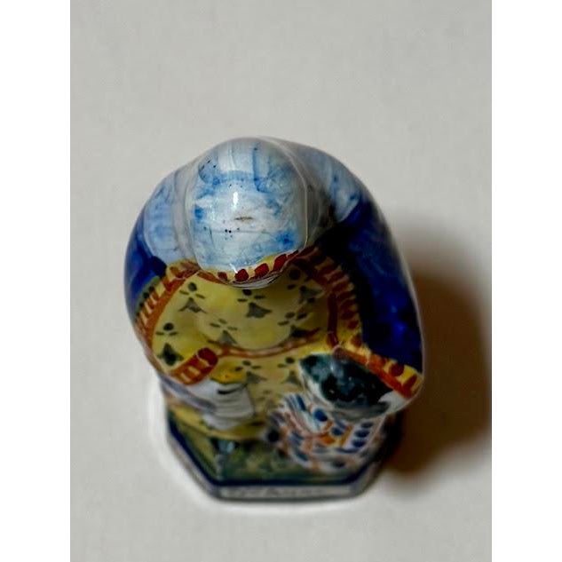 1950s Mid-Century Henriot Quimper French Faience St. Anne Statuette - 6.25" For Sale - Image 5 of 6