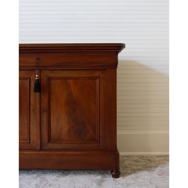 French Provincial 19th C French Louis Philippe Walnut Two Door Buffet, Sideboard, Enfilade For Sale - Image 3 of 14