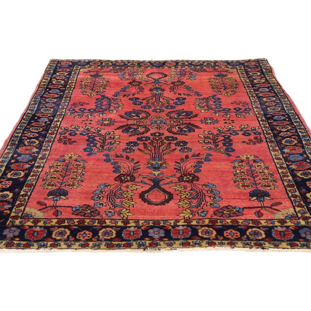 Victorian Antique Persian Sarouk Rug, 03'04 X 04'11 For Sale - Image 3 of 10