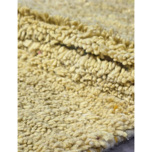Contemporary Yellow Floral Handwoven Berber Wool Rug - 10 X 6.7 Ft For Sale - Image 3 of 9