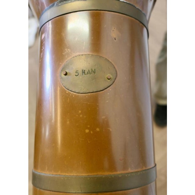 Copper Antique Dutch Copper Oil Can For Sale - Image 8 of 10