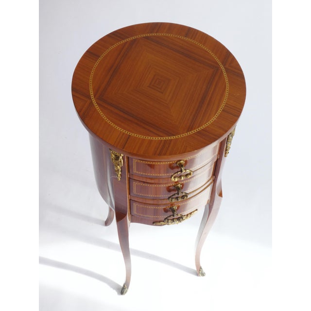 1950s French Oval Louis XV Style Side Table, 1950s For Sale - Image 5 of 9