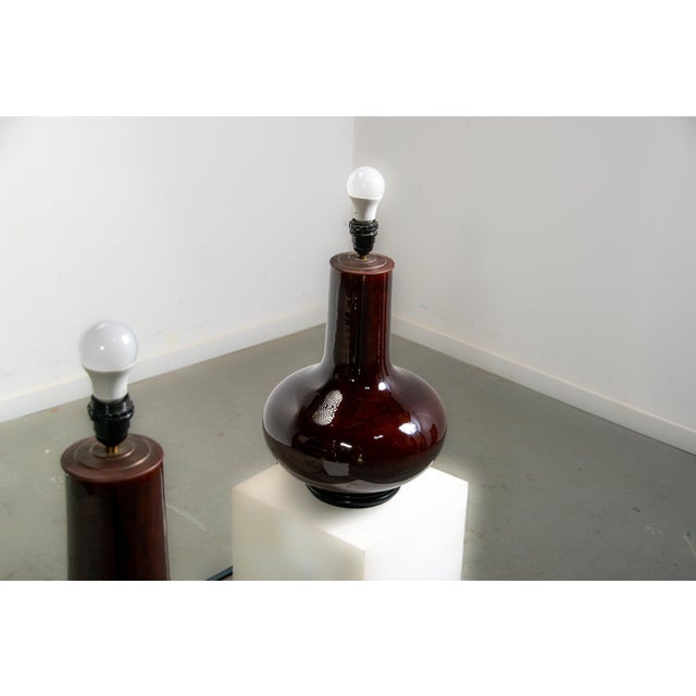 Vintage Ceramic Table Lamps, 1940s, Set of 2 For Sale - Image 6 of 12
