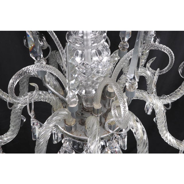 Vintage Bohemian Molded Glass Crystal Chandelier For Sale - Image 9 of 12