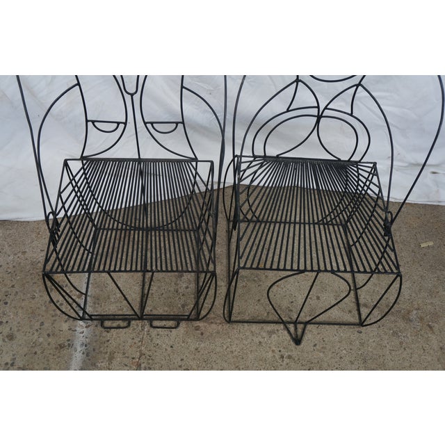 2 John Risley 1960s Welded Steel Mr. & Mrs. Figural Peoples Chairs MCM 51" For Sale - Image 12 of 18