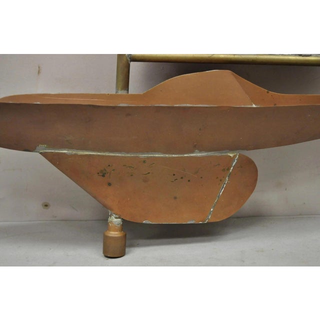 Vintage Folk Art Copper Sailboat Ship Weathervane For Sale - Image 10 of 10