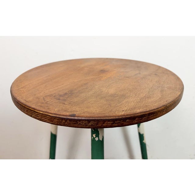 Industrial Green Workshop Stool, 1960s For Sale - Image 6 of 17