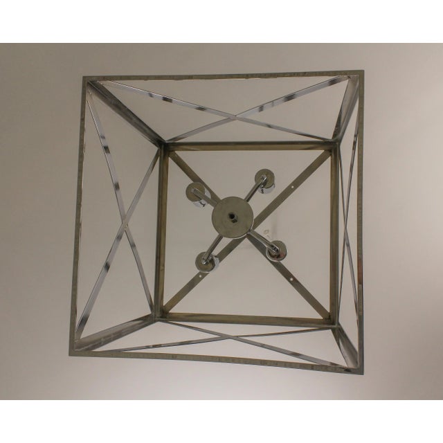Modern Design Chrome Cube Light Fixture For Sale - Image 4 of 9