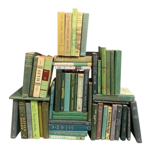 Vintage Late 20th Century Green Books - Set of 50