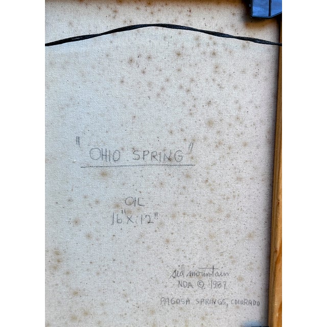 1980s Original Signed Sid Mountain 'Ohio Spring' Oil Painting, Framed For Sale - Image 9 of 9