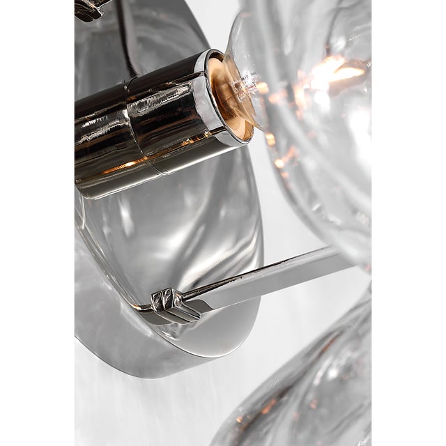 2020s Julie Neill for Visual Comfort Signature Caselli 15" Sconce in Polished Nickel with Clear Glass For Sale - Image 5 of 14