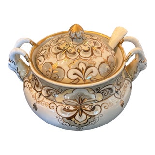 1950s Goat Handle Soup Tureen For Sale