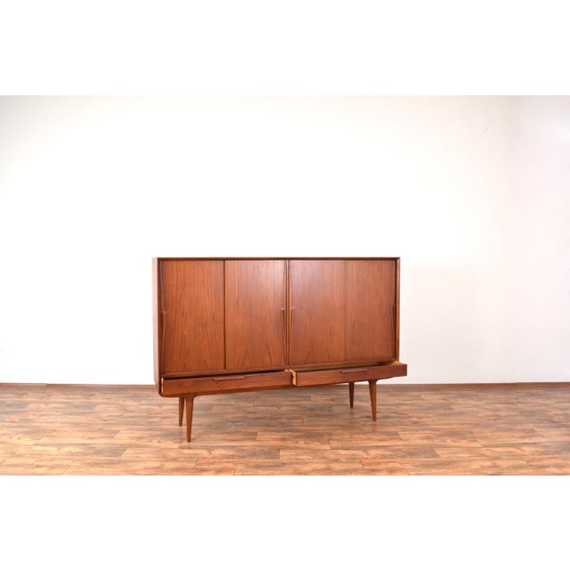 Mid-Century Danish Teak Model 13 Highboard by Gunni Omann for Omann Jun, 1960s For Sale - Image 6 of 18