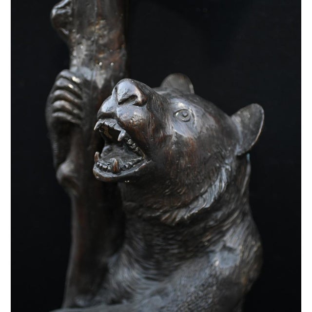 Black Forest Bear Cub Coatstand in Bronze, 1980s For Sale - Image 3 of 11
