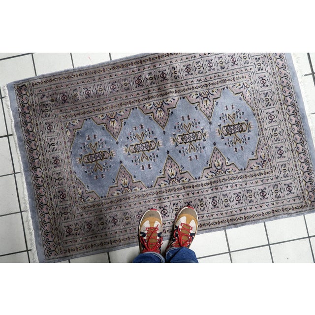 1950s, Vintage Uzbek Bukhara Handmade Rug 3 X 5 For Sale - Image 4 of 12