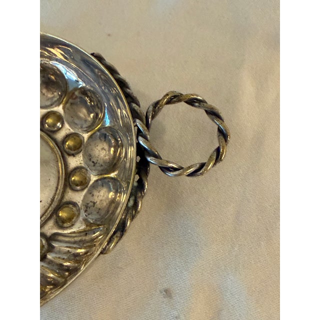 Metal Antique French Sterling Silver Wine Taster (Tastevin) With Insignia For Sale - Image 7 of 8