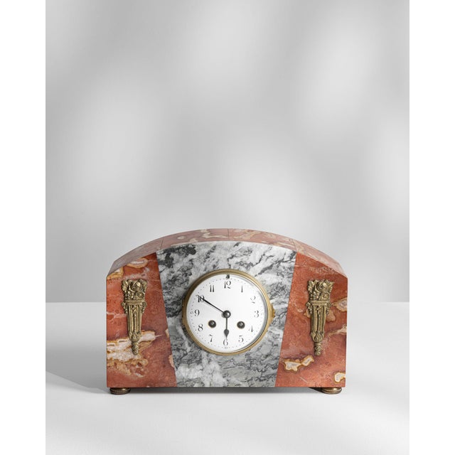 1920s France Art Deco Antique White Marble Clock For Sale - Image 14 of 15