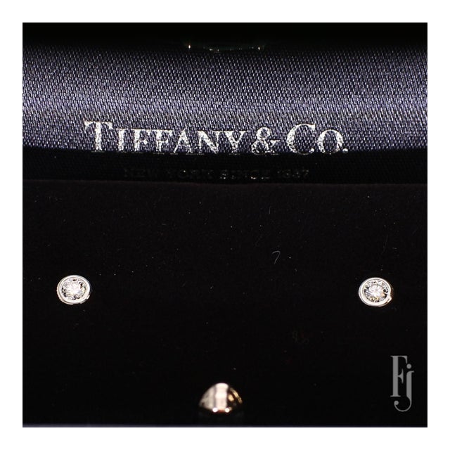 Tiffany & Co. Platinum Stud Earrings With Two 0.1ct E/Vs2 Diamonds, A Pair For Sale