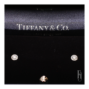 Tiffany & Co. Platinum Stud Earrings With Two 0.1ct E/Vs2 Diamonds, A Pair