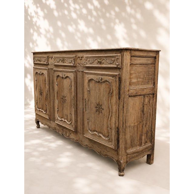 Large Louis XV Carved Oak Three-Door Sideboard, 1870 For Sale - Image 6 of 7