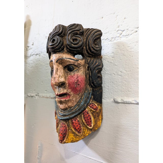 Traveling Man Treasures is selling this vintage 1940s-1960s Mexican hand-carved and painted Barbones dance mask. The piece...