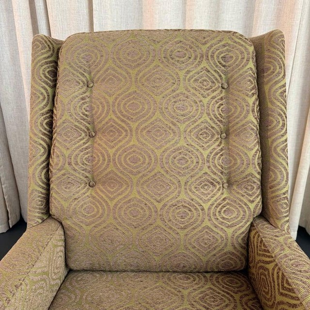 1950s 1950s Mid-Century Modern Upholstered High Back Lounge Chair For Sale - Image 5 of 9