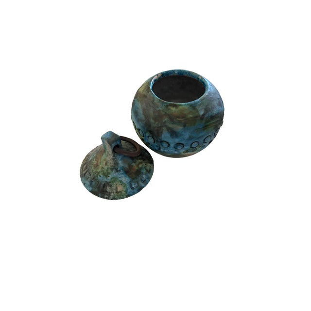 1960s Alvino Bagni Ceramic Urn With Top From His “Sea Garden Collection For Sale - Image 5 of 8