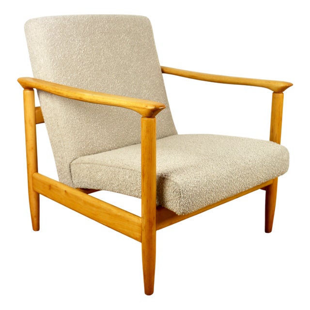 Beige Boucle GFM-142 Armchair from Edmund Homa, 1970s For Sale