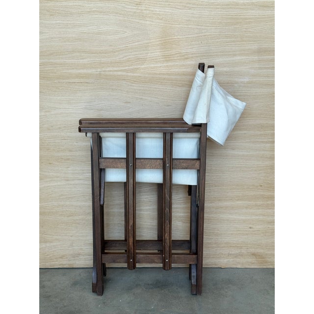 1930s Set of 5 Edwardian Canvas Directors Chairs, Loft and Garden Style Chairs For Sale - Image 9 of 11