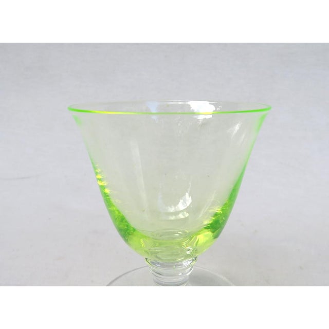 Art Deco Uranium Glass Liqueur Glasses, 1920s, Set of 6 For Sale - Image 9 of 14