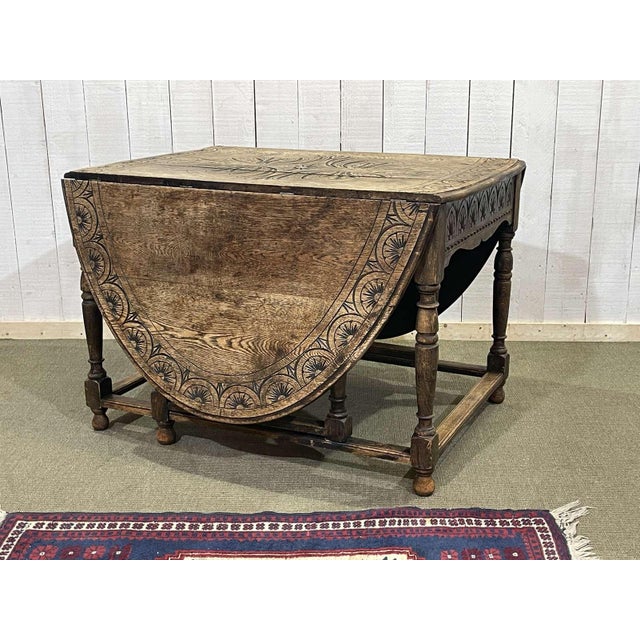English Oak Drop-Leaf Table For Sale - Image 14 of 16