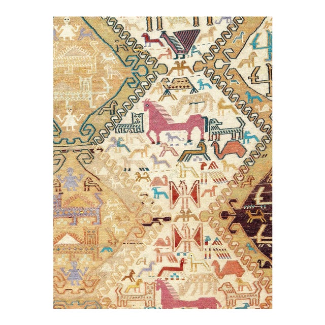 Traditional Handmade Vintage Soumak Silk Rug 6'3'' X 9'2'' For Sale - Image 3 of 6